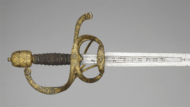 Combined rapier and wheel-lock pistol