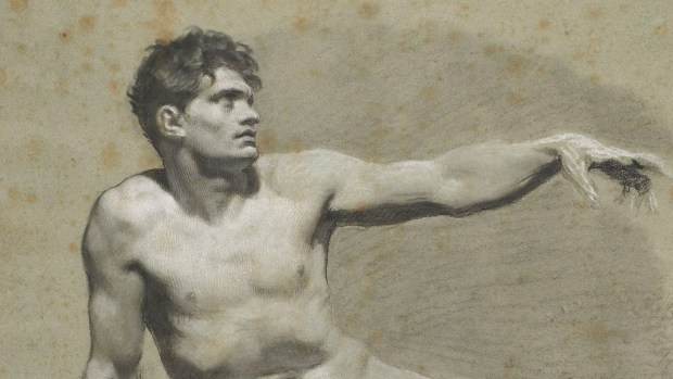 Prud'hon: A seated male nude