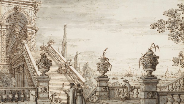 Canaletto: Capriccio with Monumental Staircase